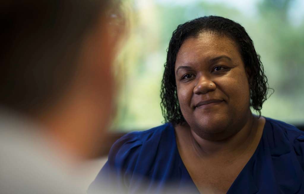 woman smiling at North Bethesda rehab