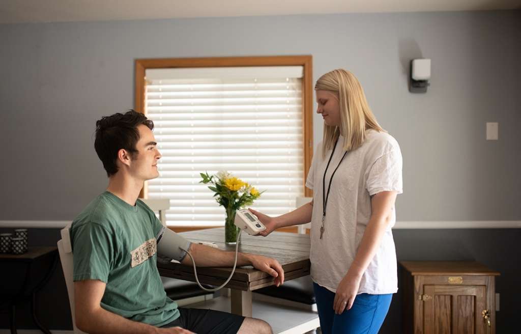 Teen check-up with nurse