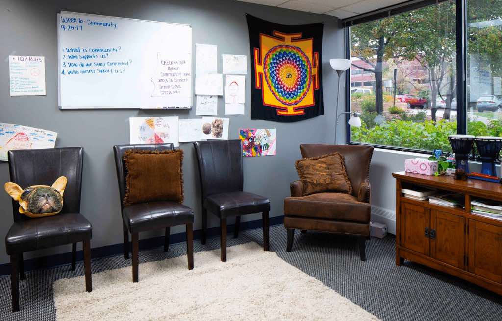 Boulder mental health center group therapy room