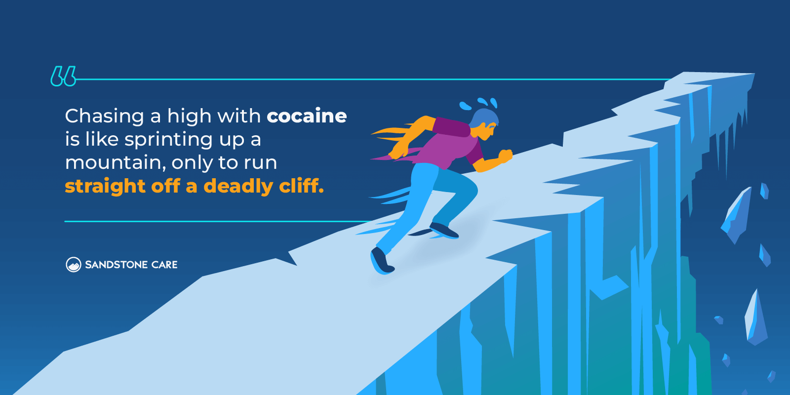a man with a backpack climbing a steep cliff with a quote on it
