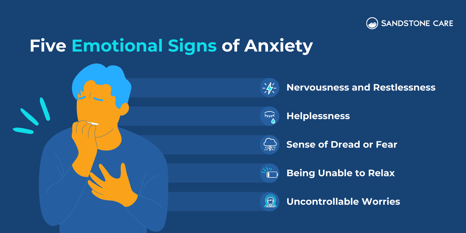 Five emotional signs of anxiety infographic