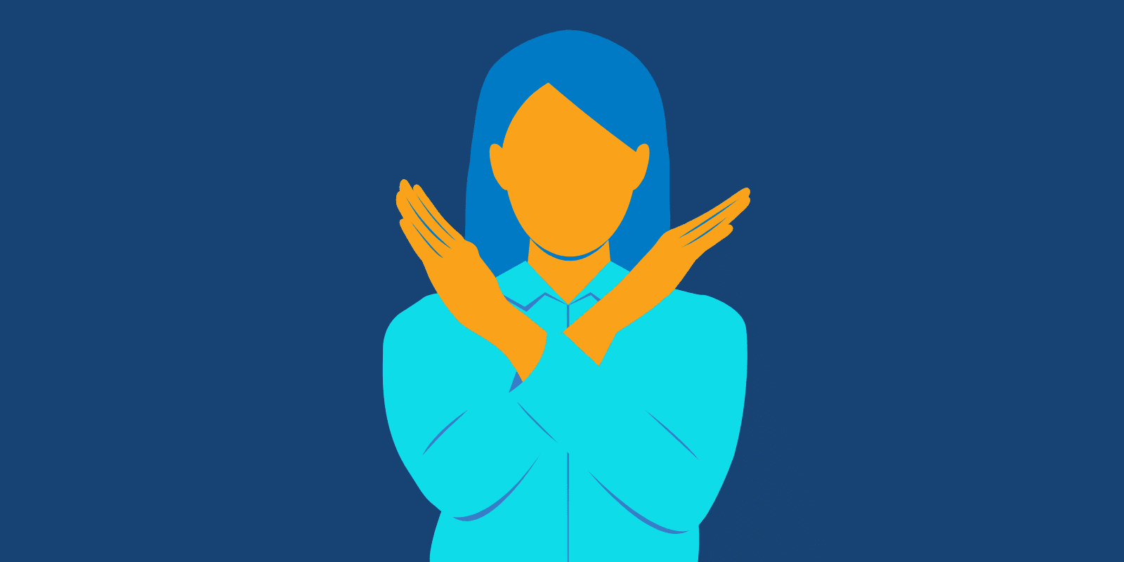 Illustration Of Woman Making X With Her Arms