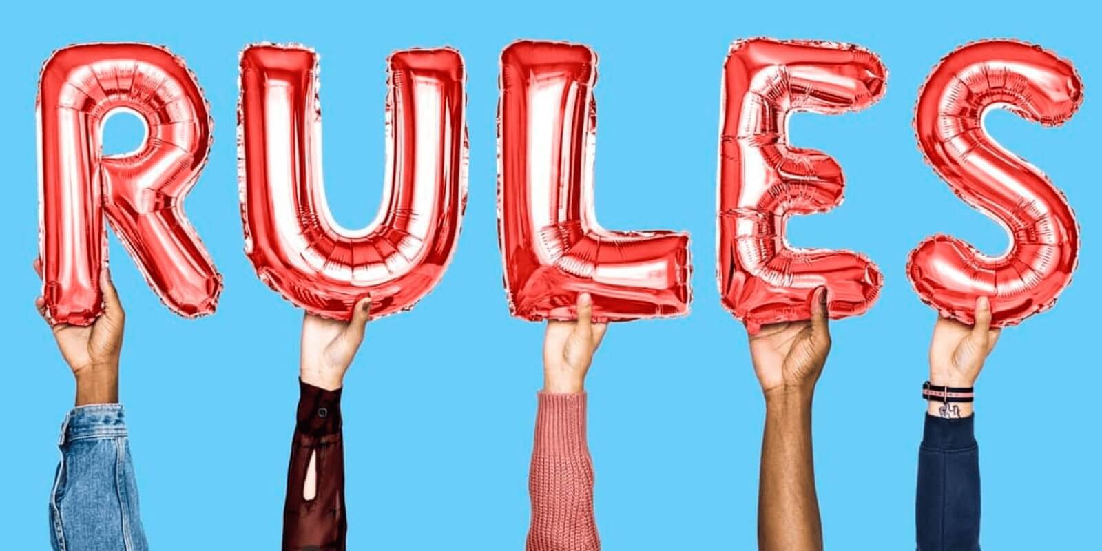 letter balloons spelling Rules