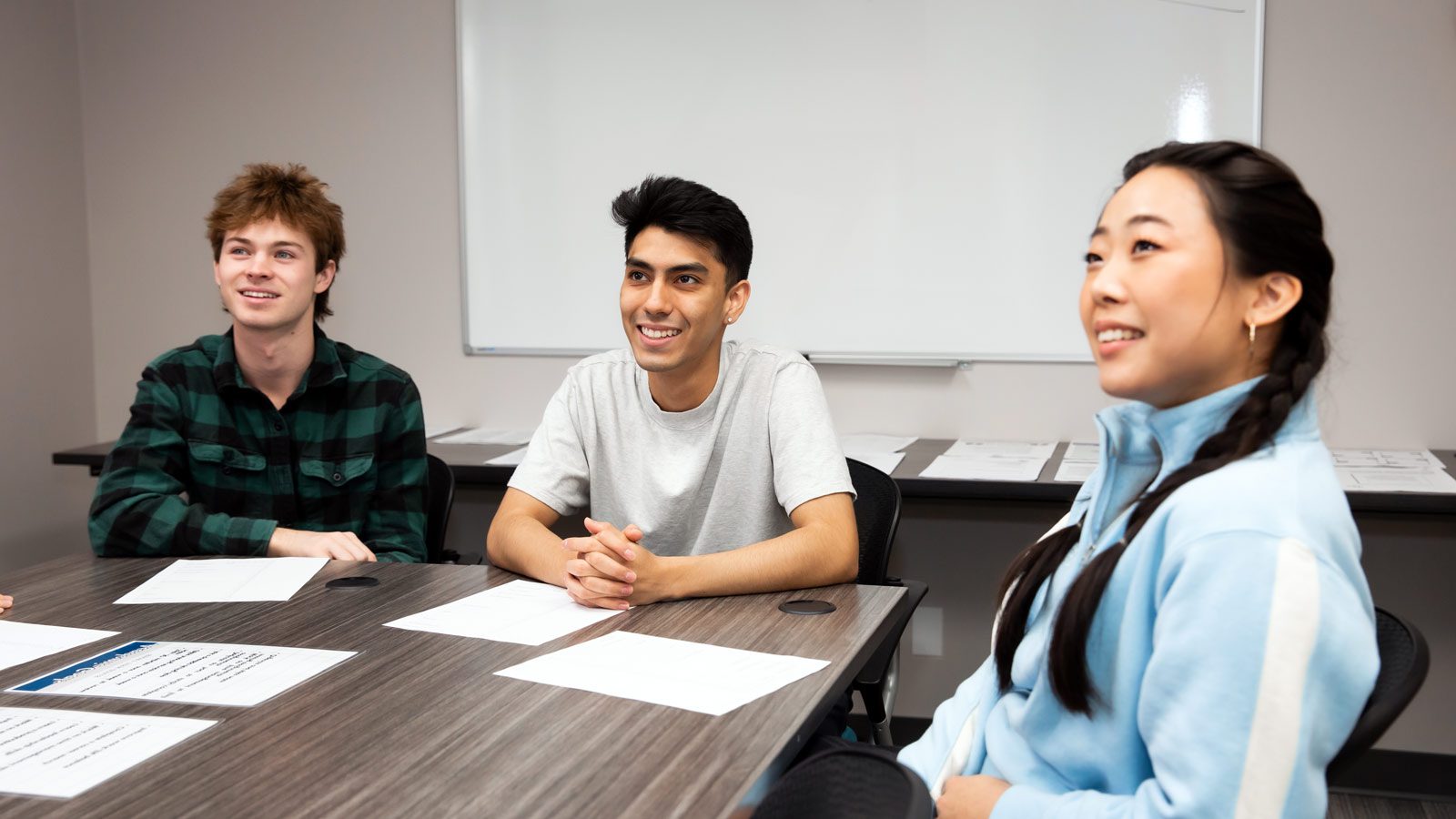 outpatient client smiling while journaling feelings