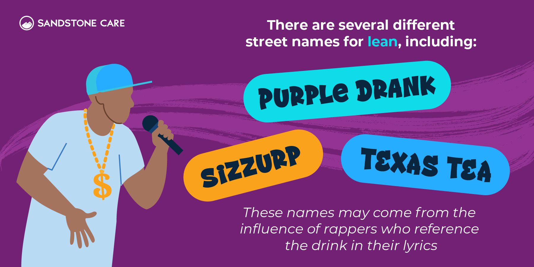 A rapper referencing purple drank, sizzurp and texas tea