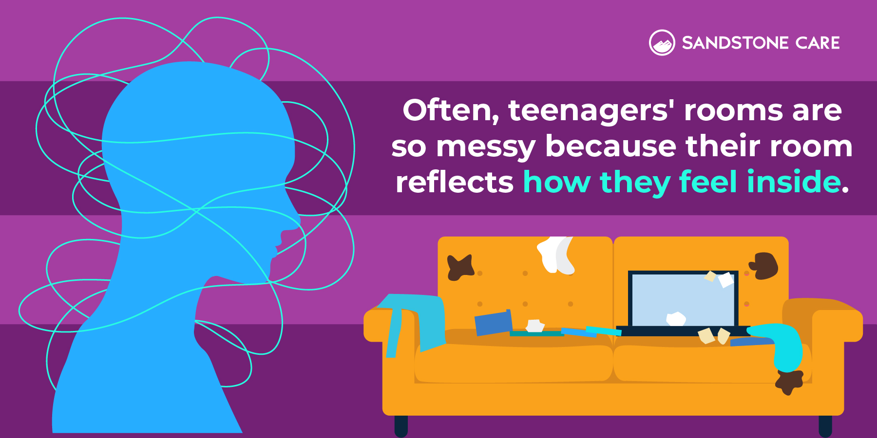 Often, teenagers' rooms are so messy because their room reflects how they feel inside