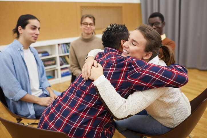 Hugging in Support Group