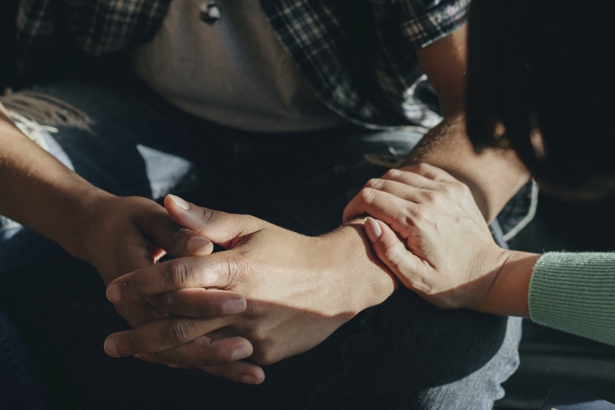 People support each other in a rehab session