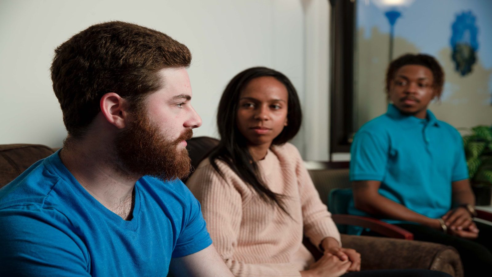 three patients in a therapy session