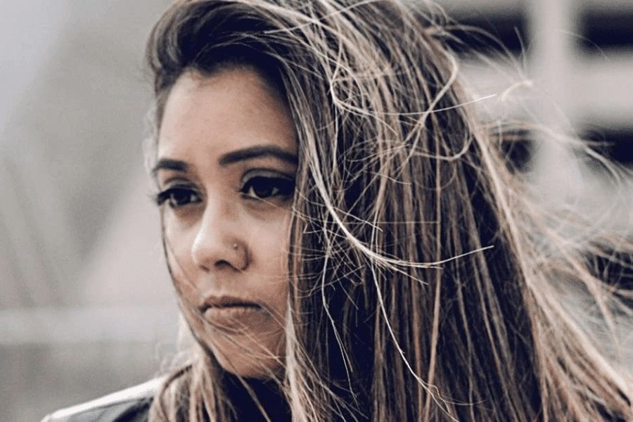 A young woman looking away