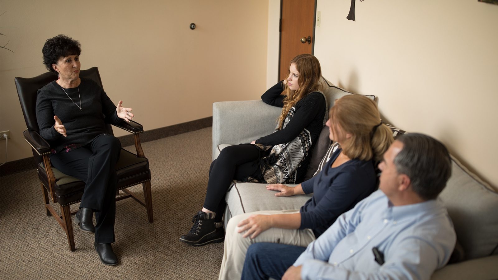 Young adult and older parents in therapy