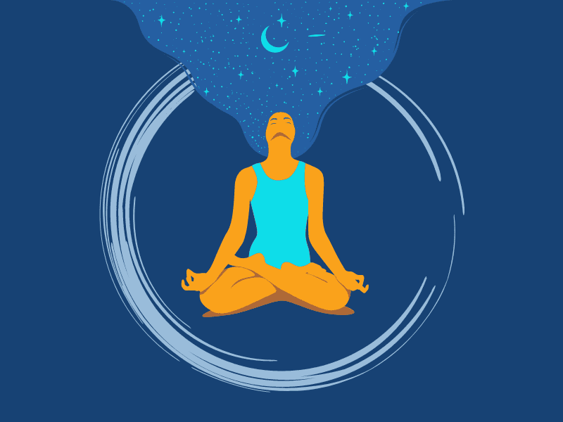 digital illustration of a person meditating