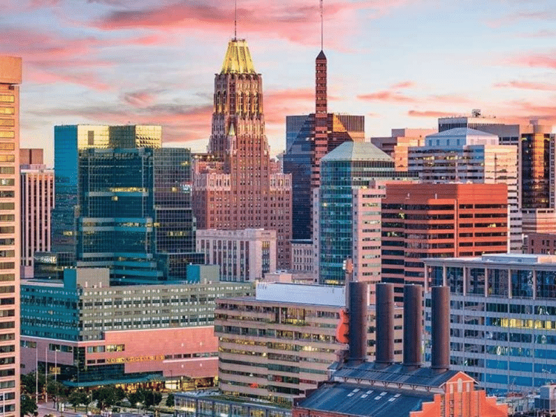 Baltimore downtown city view