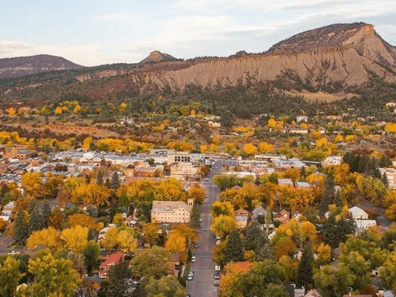 Birds-eye-view of Durango town CO