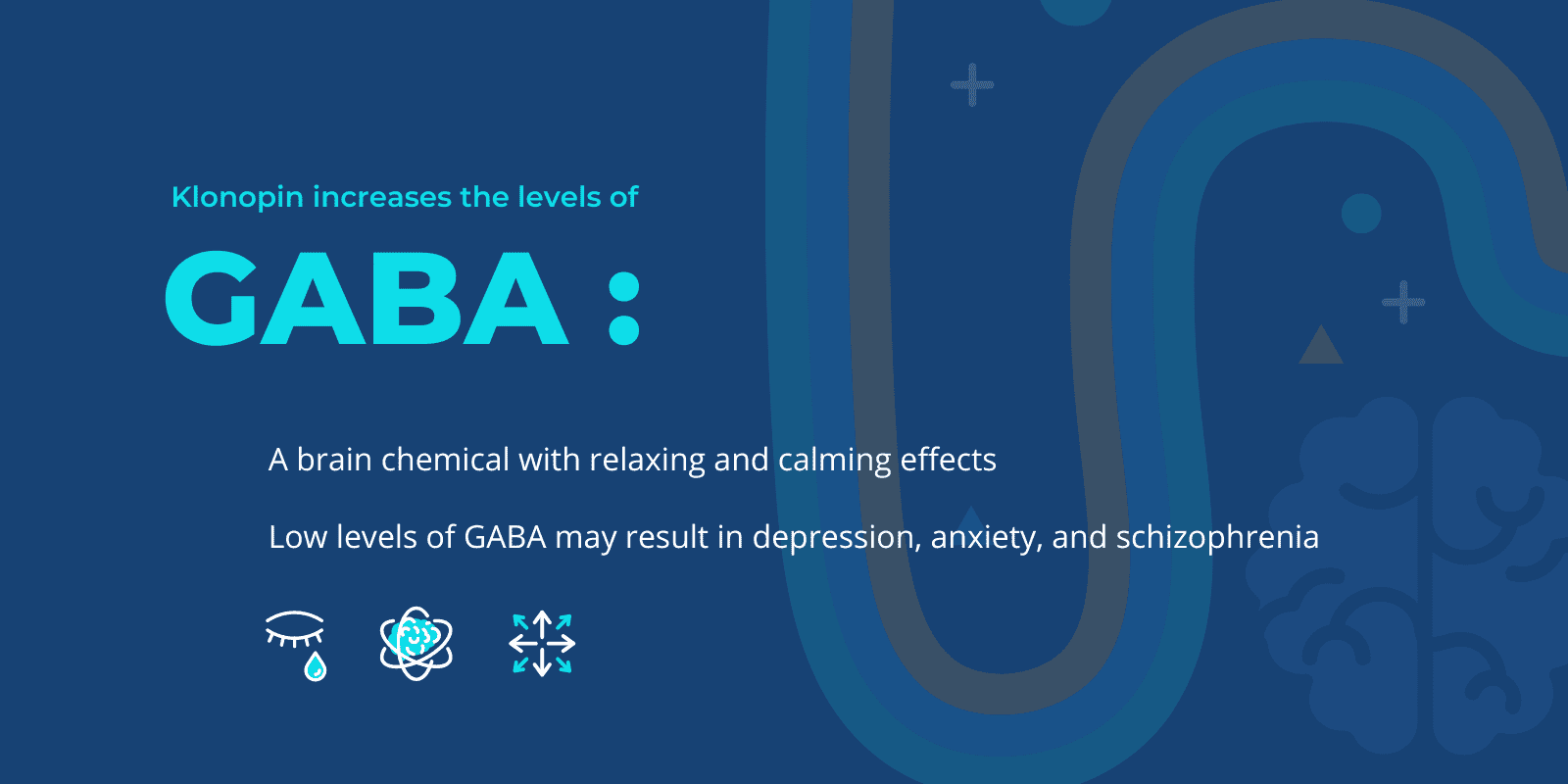 Definition of GABA; a brain chemical with relaxing and calming effects with relevant graphics and icons