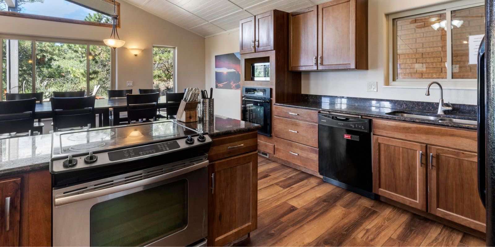 kitchen with range, oven, and countertops