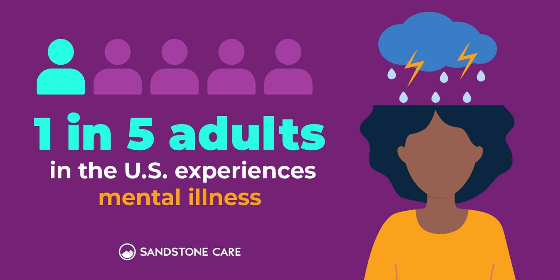 1 in 5 adults experience mental illness infographic